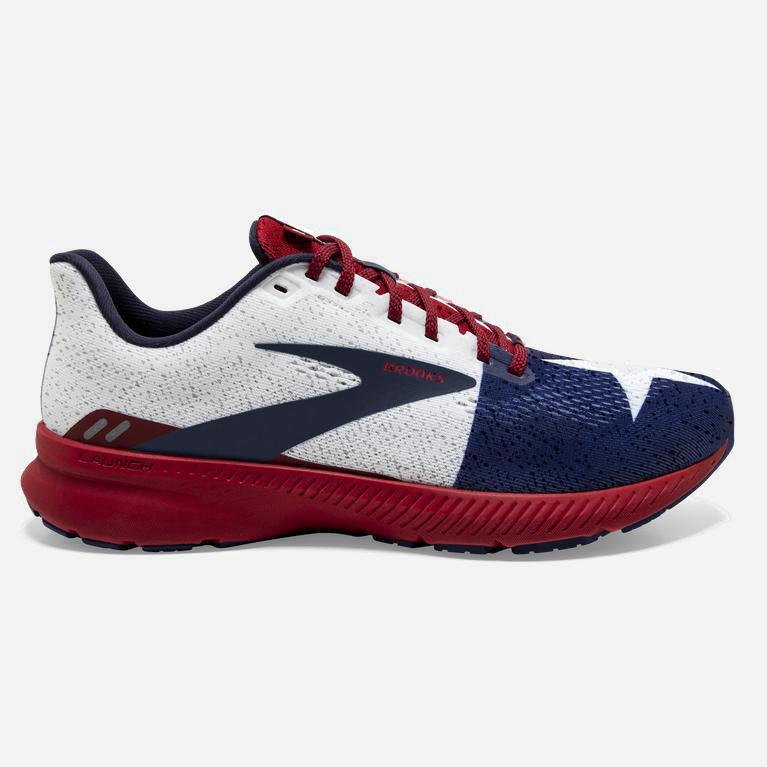 Brooks Launch 8 Mens Light Cushion Road Running Shoes - Navy/True Red/Sundried Tomato/Twilight - Phi